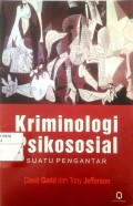 Kriminologi Psikososial Suatu Pengantar